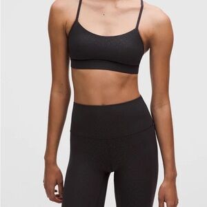 lululemon Flow Y Nulu Bra Gradiate Geo Emboss Black